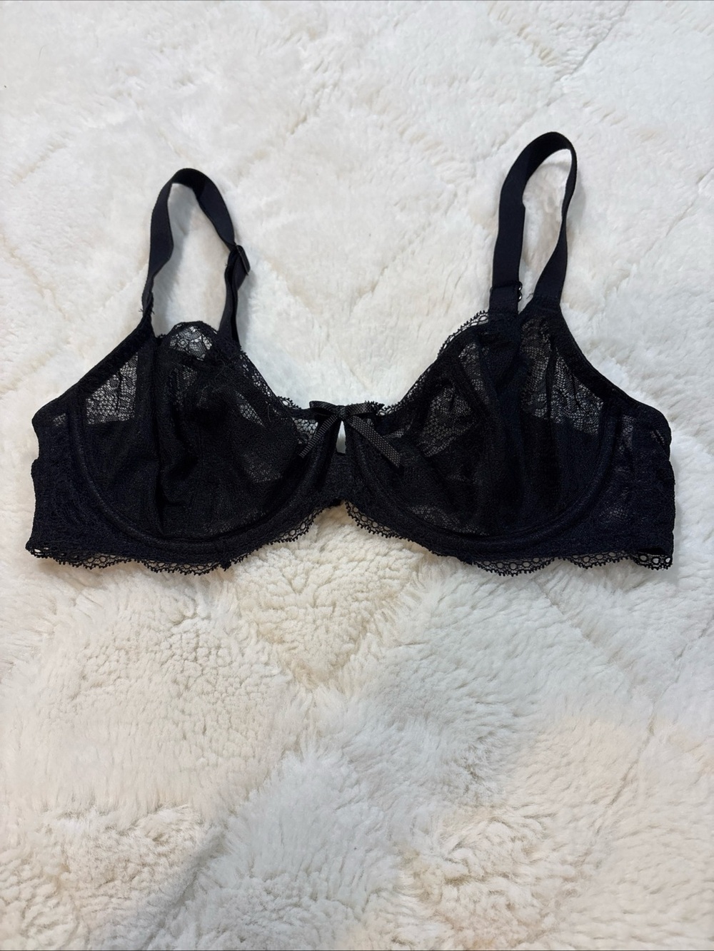 FREYA BLACK LACE UNDERWIRED BRA SIZE 32DD EUC